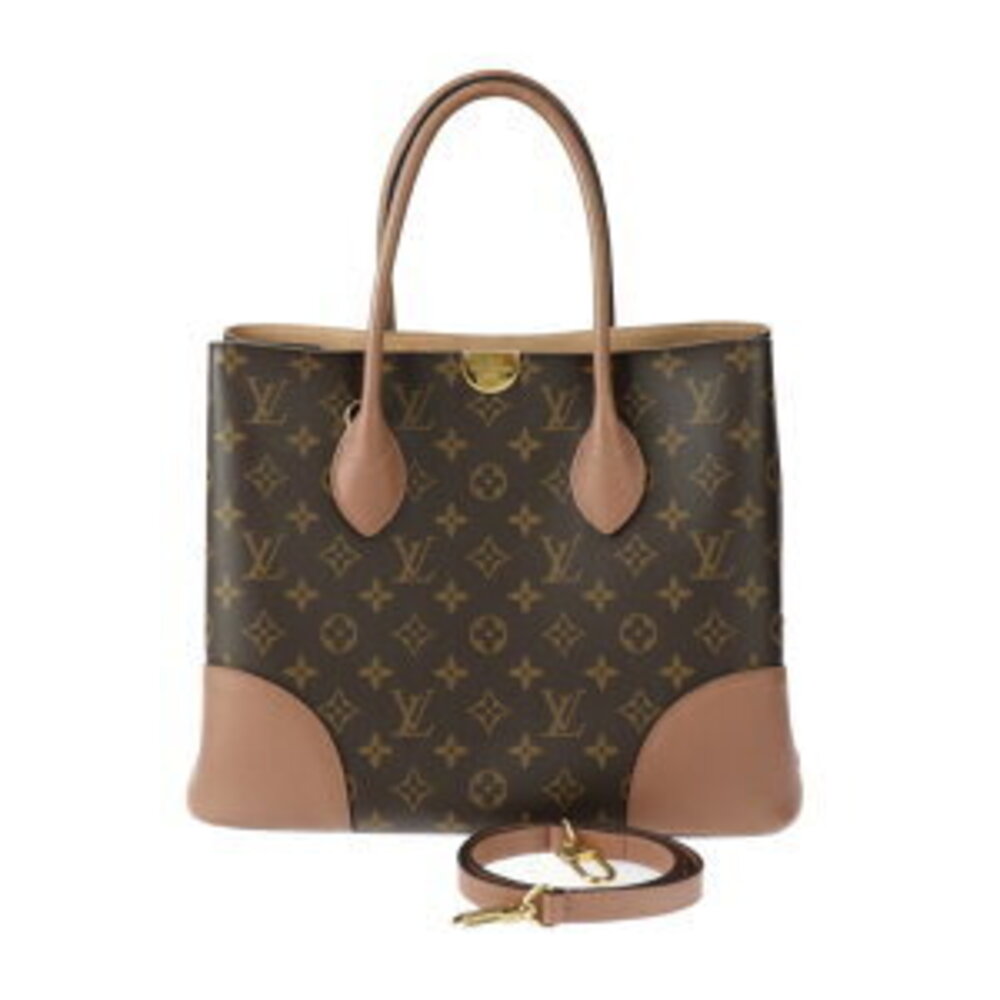 Louis Vuitton Pink Flandrin Leather Bois Monogram Brown Pink Tote Shoulder Rose - Picture 2 of 9